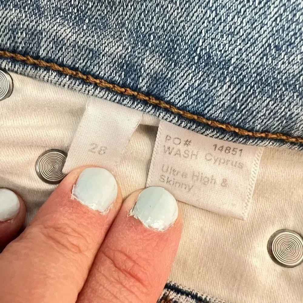 Reformation Cyprus wash ultra high & skinny jeans size 28